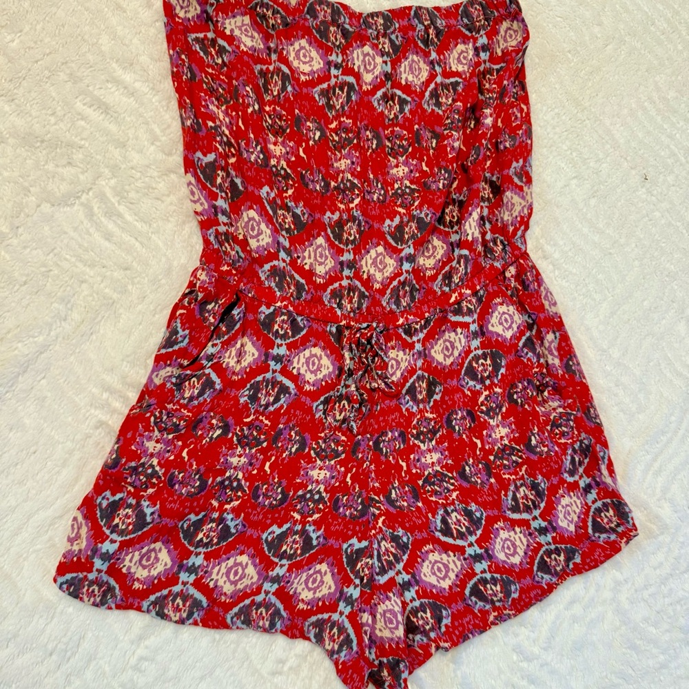 Angie Red and Purple Patterned Jumpsuit